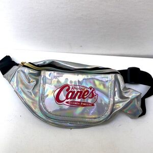 Raising cane’s chicken fingers Fanny pack in silver metallic